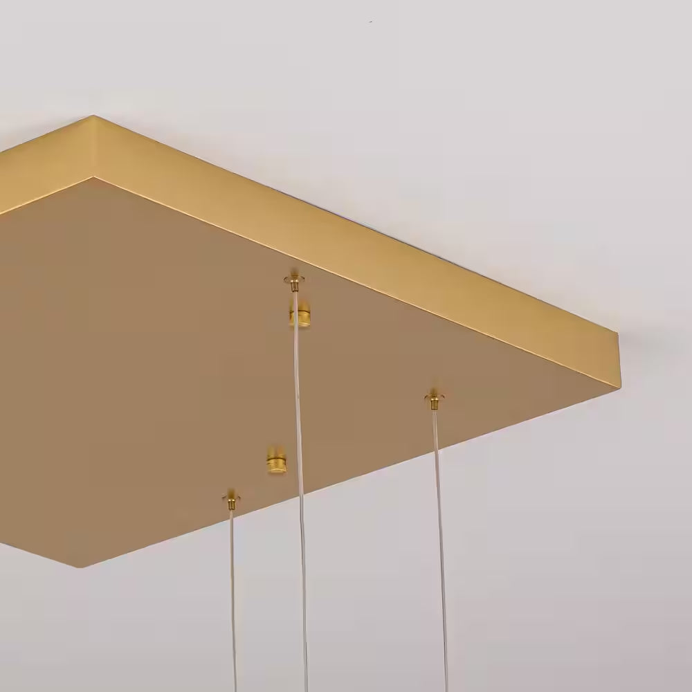 6-Light Modern Dimmable Integrated LED Geometric Gold Chandelier High Ceiling Chandelier for Staircase Foyer Living Room
