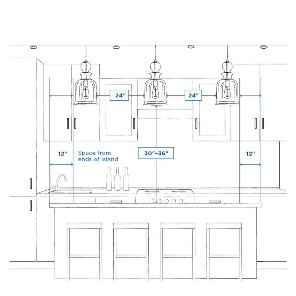 Briarwood Collection 5-Light Ceruse Black Farmhouse Linear Island Chandelier Light