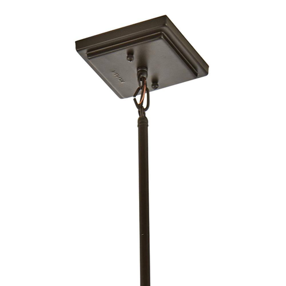 Caterham 4-Light Olde Bronze Outdoor Porch Hanging Chandelier with Satin Etched Glass Shades (1-Pack)
