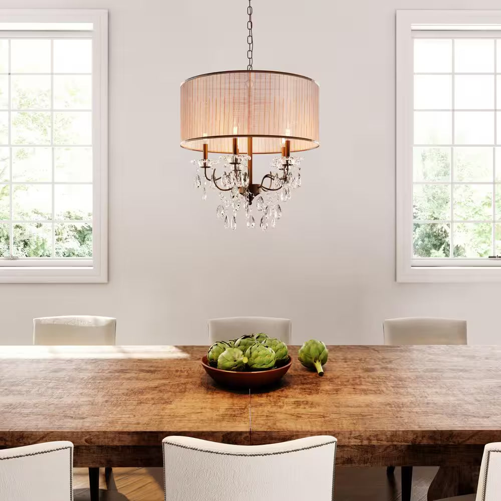 Scott 5-Light Antique Bronze Chandelier with Shade