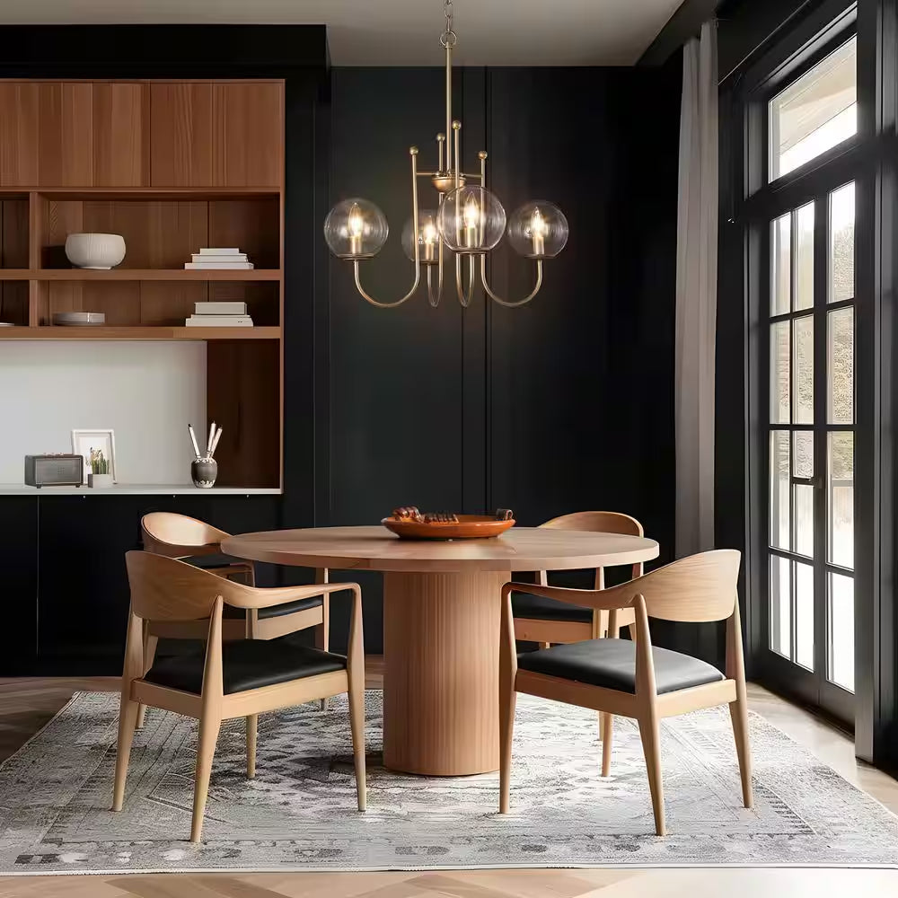 Modern Gold Sputnik Kitchen Island Chandelier Transitional 4-Light Brass Globe Kitchen Light with Clear Glass Shade