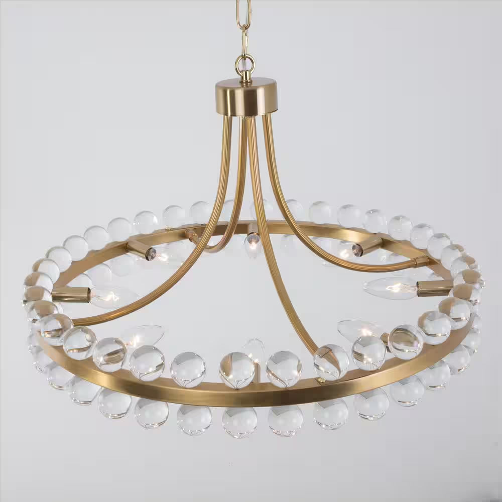 Jackson 8-Light Brass Unique Classic/Traditional Chandelier with Crystal Accents