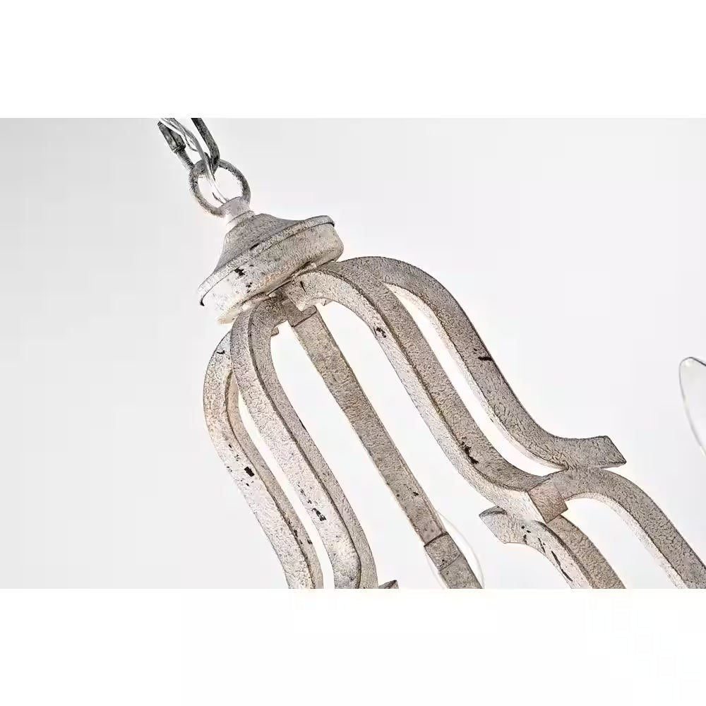 Hartsville 5-Light Antique White Farmhouse Distressed Candle Style Chandelier