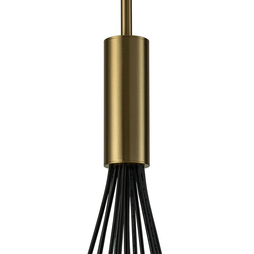 Galaxy Modern Globefoyer Chandelier 13-Light 19.7 In. W Antique Brass Cluster Bubble Chandelier with Opal Glass Shade