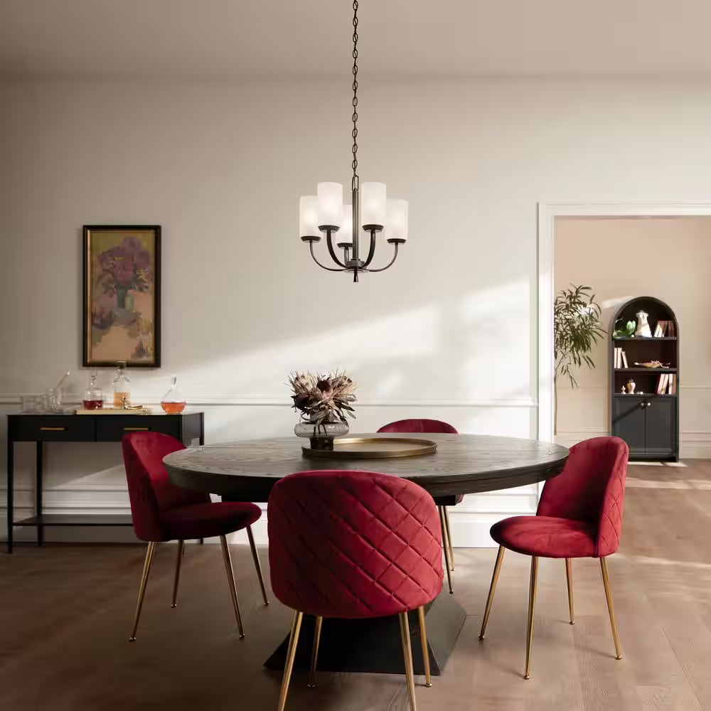 Kennewick 18.5 In. 5-Light Black Traditional Shaded Circle Chandelier for Dining Room