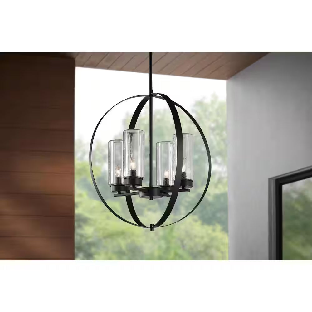 Reseda Modern 4-Light Bronze Outdoor Chandelier