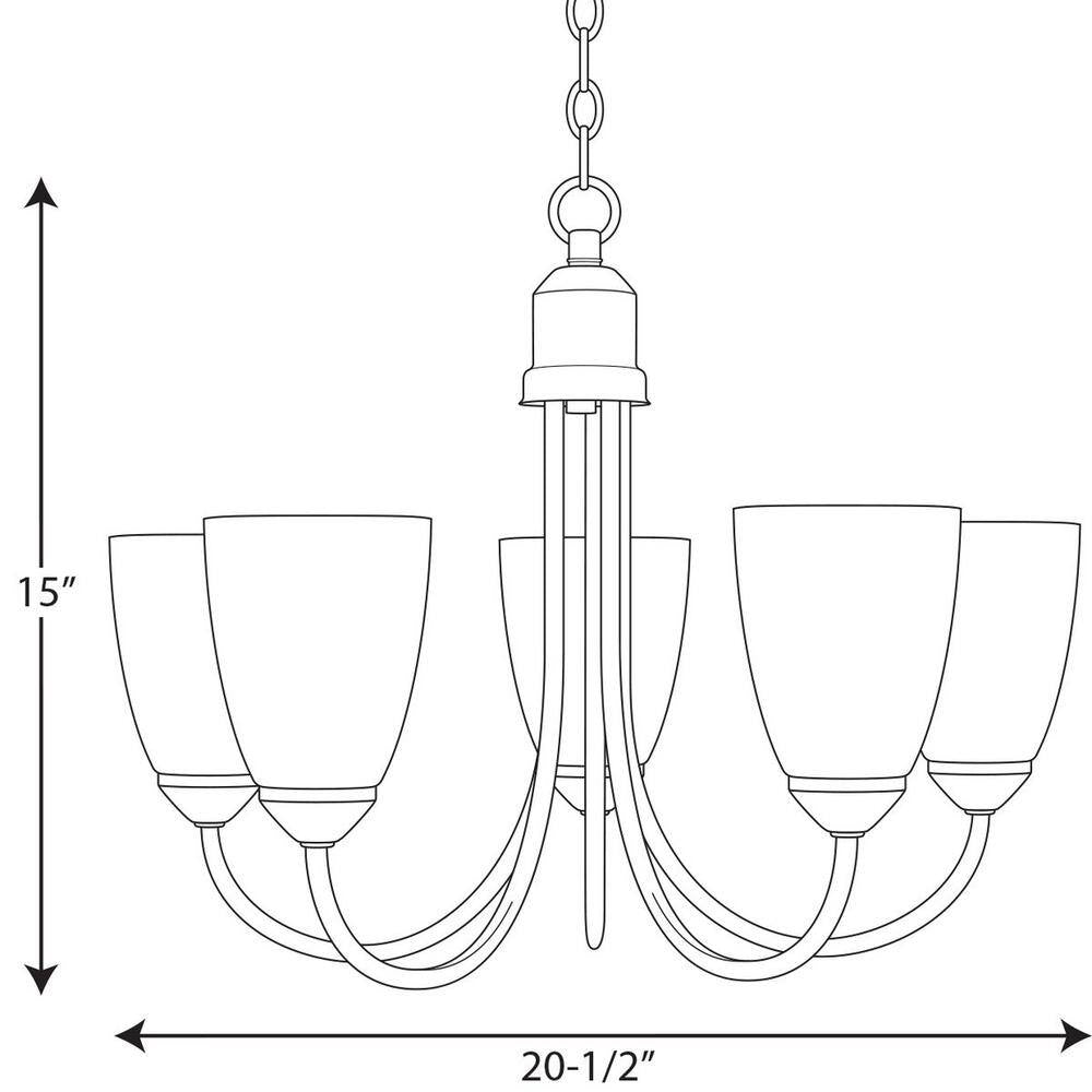 Gather Collection 5-Light Antique Bronze Etched Glass Traditional Chandelier Light