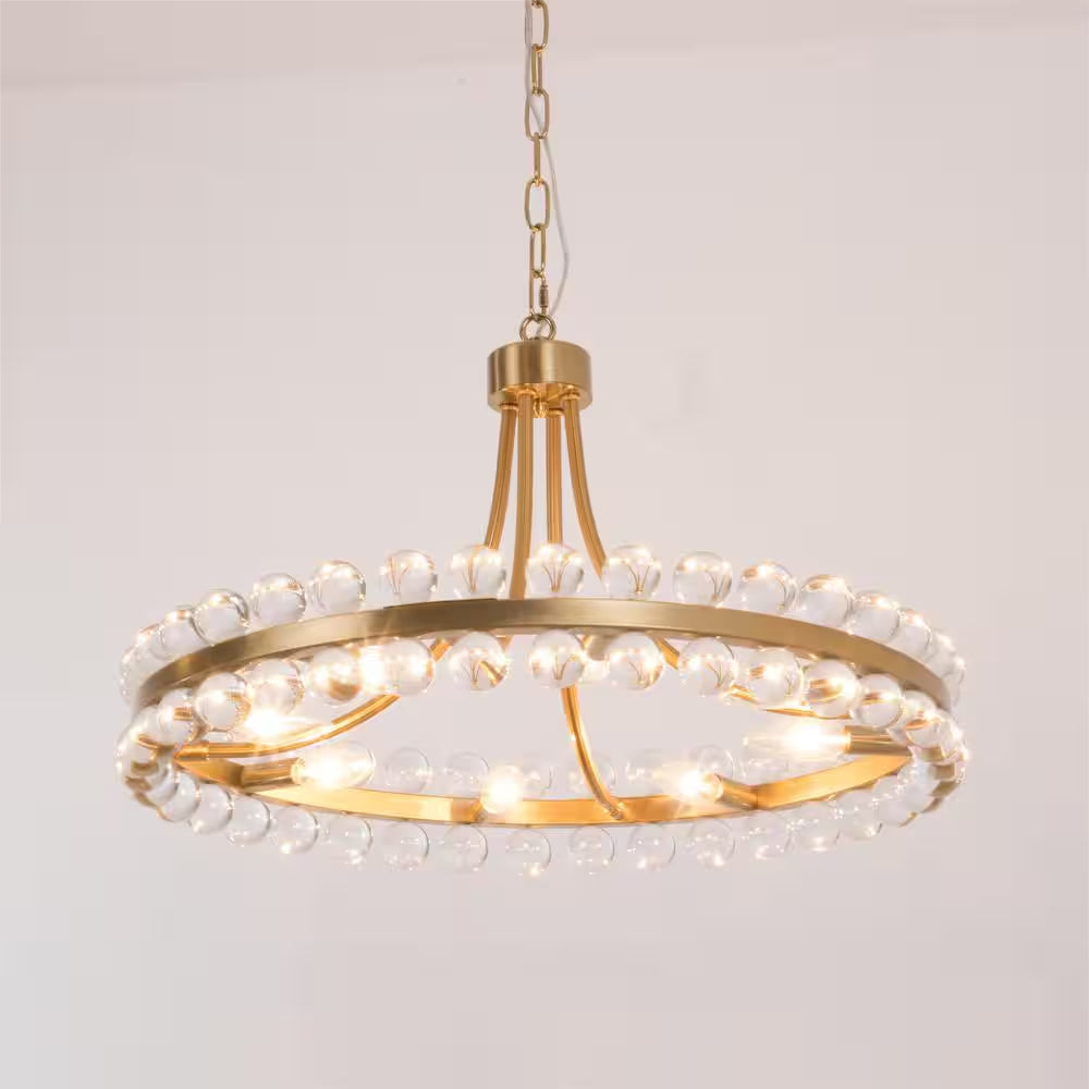 Jackson 8-Light Brass Unique Classic/Traditional Chandelier with Crystal Accents