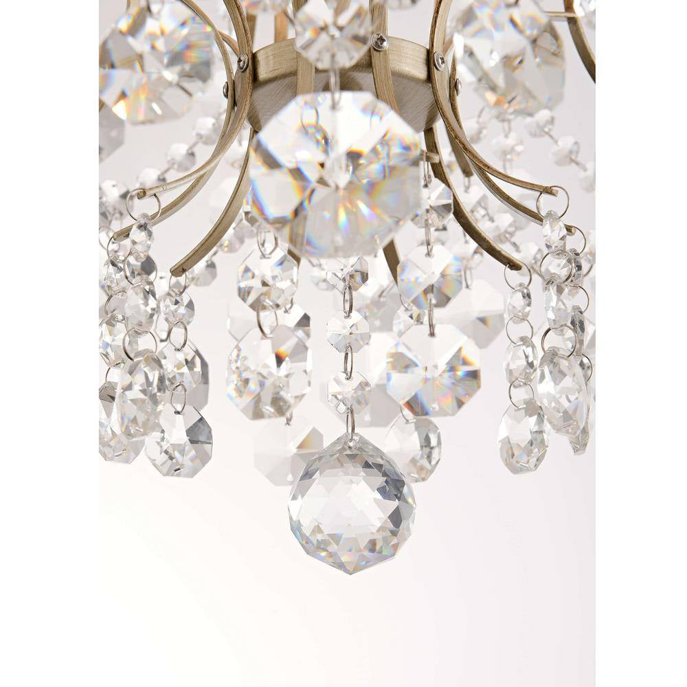 Daisy 20 In. in Diameter Brushed Silver-Ish Champagne 5-Light Larger Crystal Chandelier