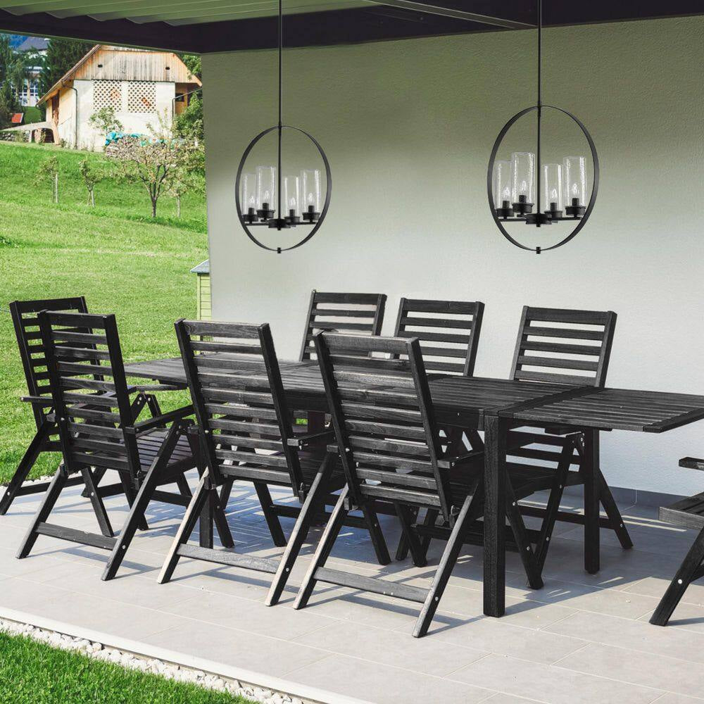 Reseda Modern 4-Light Bronze Outdoor Chandelier
