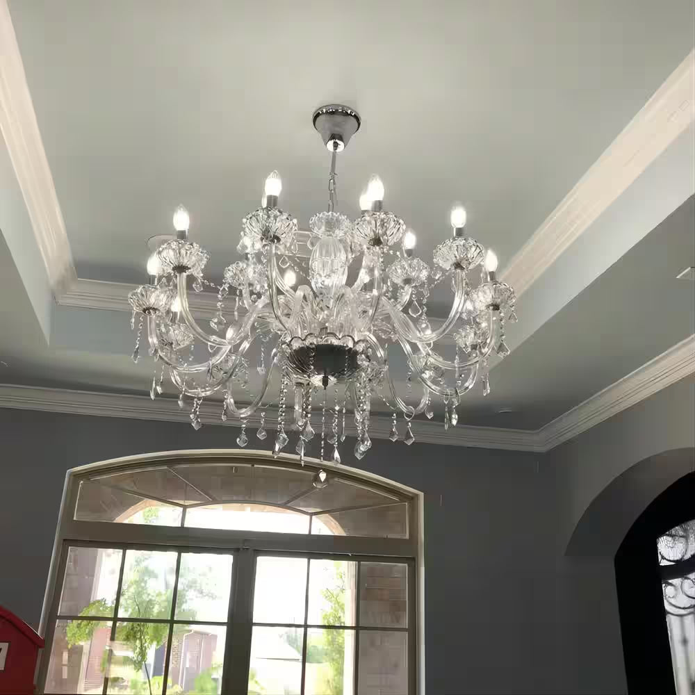 Atlanta 18-Light Clear Candle Style Classic/Traditional Chandelier with Crystal Accents