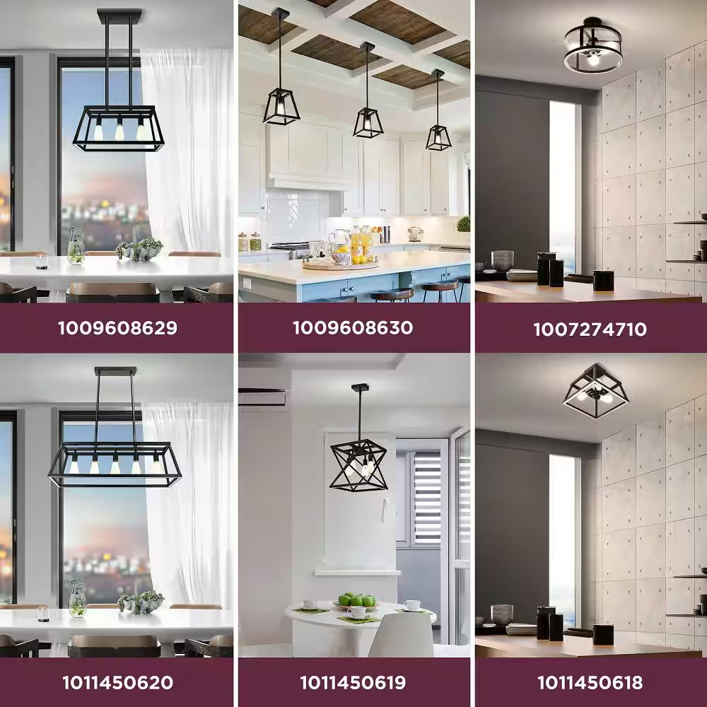 Katalyst 60-Watt 5-Light Matte Black Modern Adjustable CCT and 3-Light Modes Integrated LED Chandelier Light
