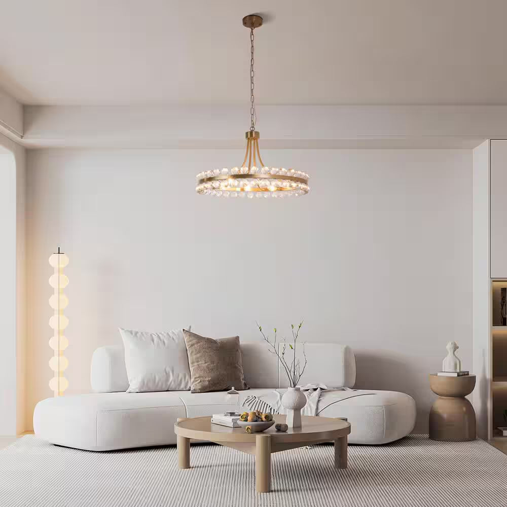 Jackson 8-Light Brass Unique Classic/Traditional Chandelier with Crystal Accents