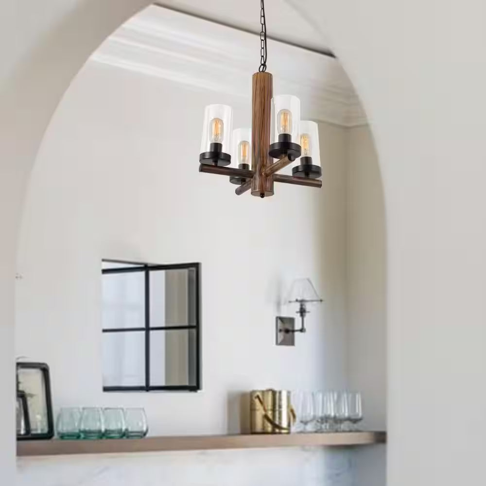 Nashville 4 -Light Candle Style&Shaded Classic/Traditional Farmhouse&Country Style Chandelier