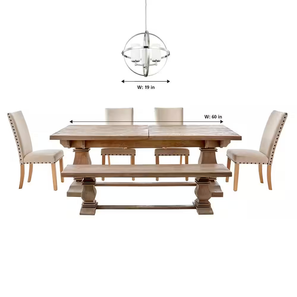 Alturas 3-Light Brushed Nickel Modern Dining Room Hanging Globe Chandelier with Clear Seeded Glass Shades