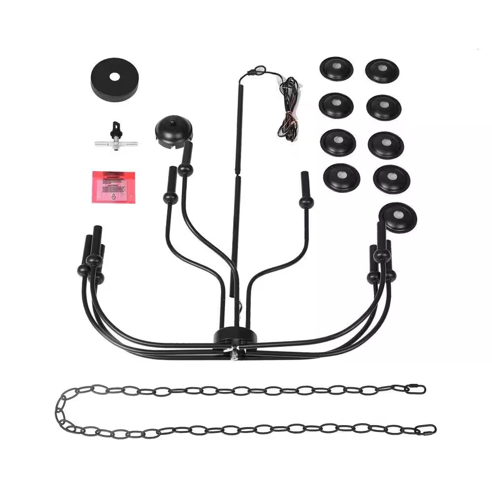 Large 9-Light Black Traditional Candlestick Chandelier Modern Pendant for Dining Room Living Room Kitchen Staircase