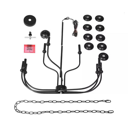 Large 9-Light Black Traditional Candlestick Chandelier Modern Pendant for Dining Room Living Room Kitchen Staircase