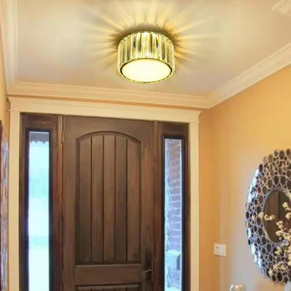 9 In. 4-Light Crystal Semi Flush Mount Chandelier