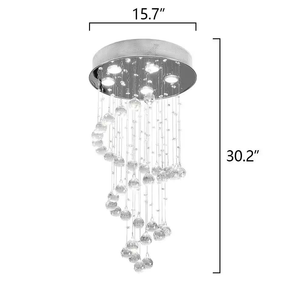 Albany 5-Light Clear Unique Tiered Chandelier with Crystal Accents