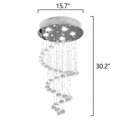Albany 5-Light Clear Unique Tiered Chandelier with Crystal Accents