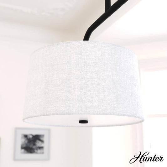 Cottage Hill 4-Light Natural Iron Shaded Chandelier with Fabric Shades