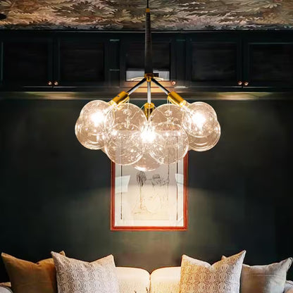 Sarah 3-Light Black Unique Sphere Modern Glass Bubble Chandelier
