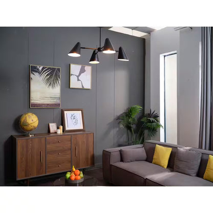 Woodstock 4-Light Matte Black Transitional Chandelier