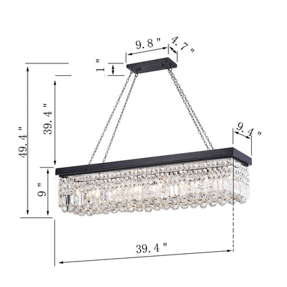 8-Light Black and Brown Chandelier Contemporary