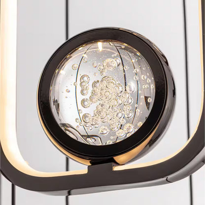 10-Light Dimmable Integrated LED Black Chandelier for Foyer Entryway Lighting