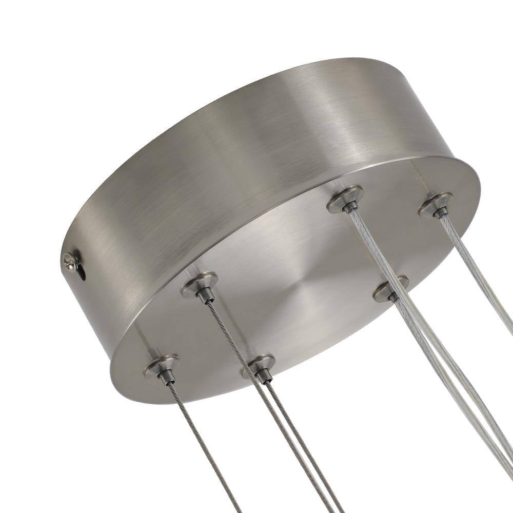 3-Lights Modern Sputnik Silver Chandelier Industrial Pendant Light Fixture Integrated LED, Indoor Hanging Lighting