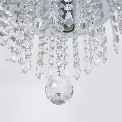 9 In. 2-Light Modern Crystal Kitchen Chandelier Ceiling Light,Chrome Crystal Raindrop Flush Mount for Hallway, Bedroom