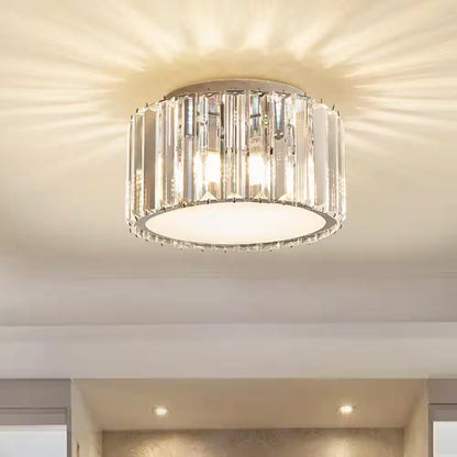 9 In. 4-Light Crystal Semi Flush Mount Chandelier