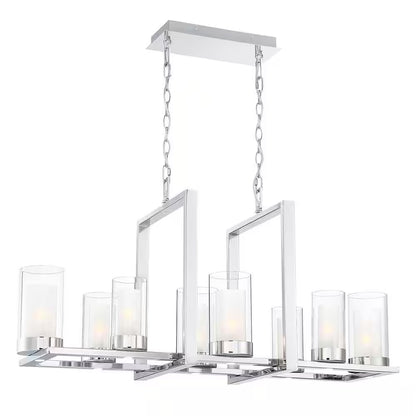 Samantha 60-Watt 8-Light LED Chrome Chandelier with Clear and Frosted Shades