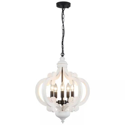 5-Light Black Cottage Chandelier Hanging Ceiling Lamp for Kitchen Island