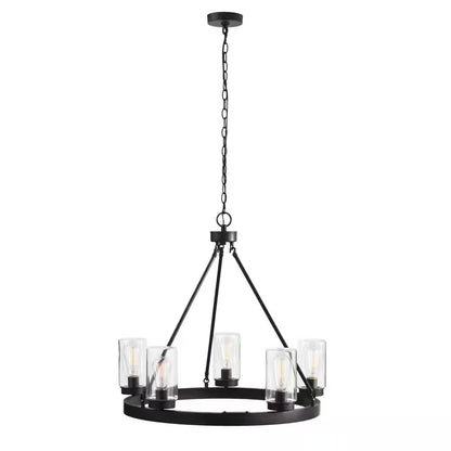 Arbeth 5-Light Bronze Outdoor Chandelier