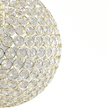 Ramas 1-Light Antique Gold Globe Chandelier with Crystal Accents for Kitchen Island