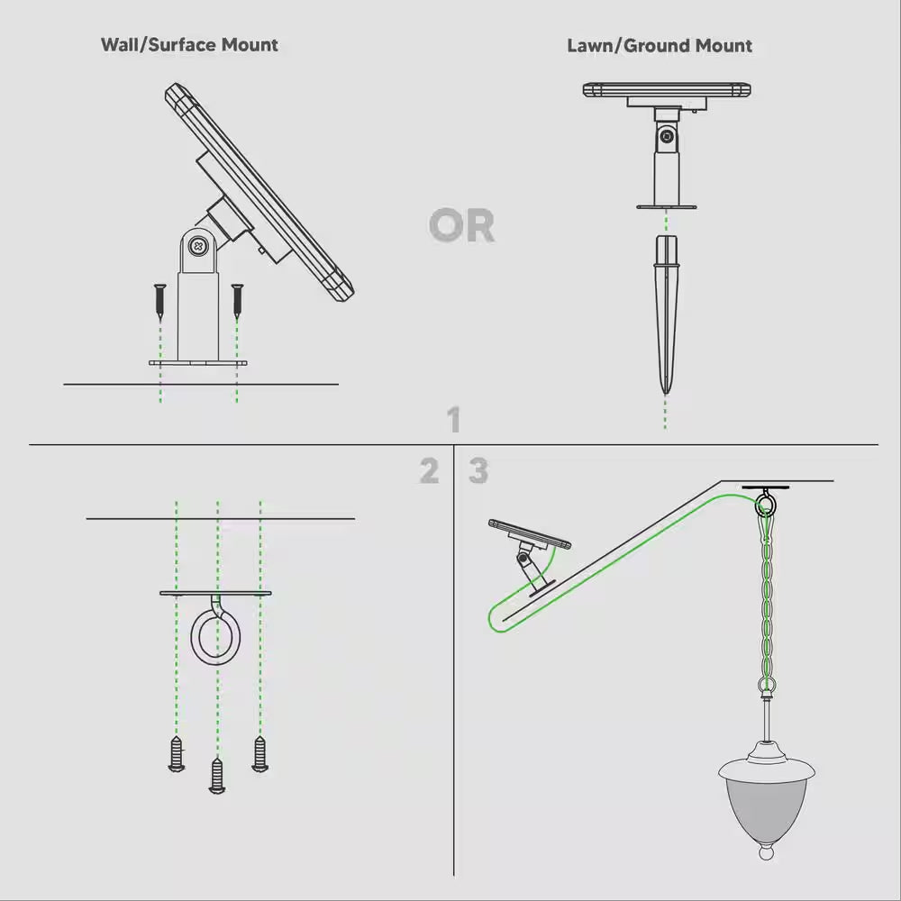 Eclipse 5-LED Outdoor Black Integrated LED Solar Hanging Chandelier