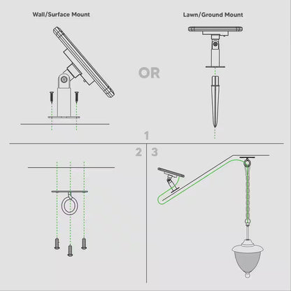 Eclipse 5-LED Outdoor Black Integrated LED Solar Hanging Chandelier