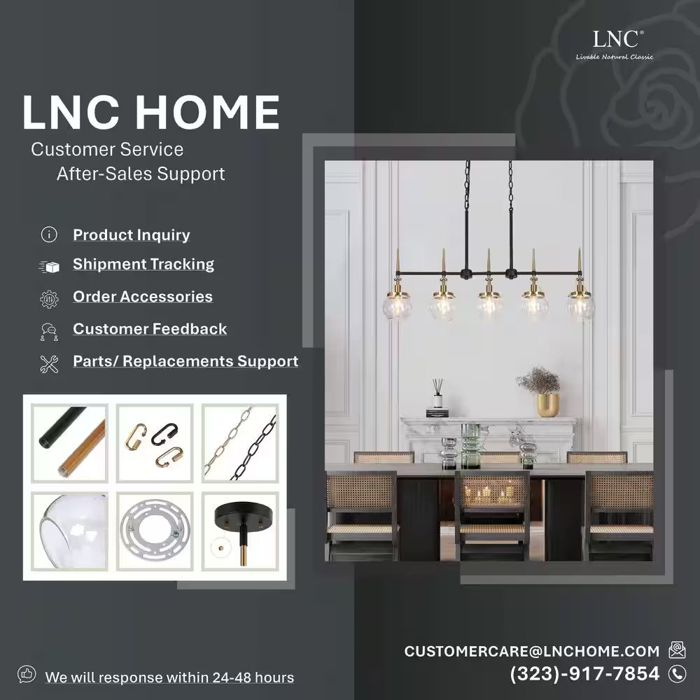Transitional 3-Light Black and Plated Brass Cluster Chandelier with Clear Globe Glass Shade Foyer Hanging Pendant