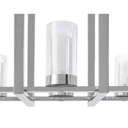 Samantha 60-Watt 8-Light LED Chrome Chandelier with Clear and Frosted Shades