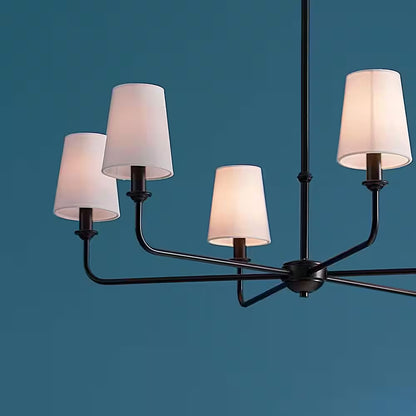 Pallas 32.25 In. 6-Light Black Traditional Shaded Circle Chandelier for Dining Room