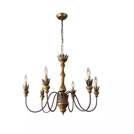 Luminfort 6-Light Bronze French Country Farmhouse Rustic Chandelier