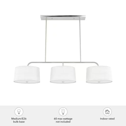 Cottage Hill 6-Light Brushed Nickel Shaded Chandelier with Fabric Shades