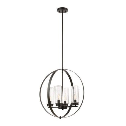 Reseda Modern 4-Light Bronze Outdoor Chandelier