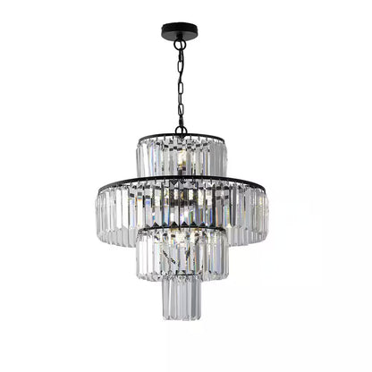 12-Light Black Crystal Chandelier Design round Chandelier for Dining Room Bedroom Living with No Bulbs Included