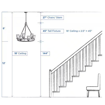 Gather Collection 5-Light Antique Bronze Etched Glass Traditional Chandelier Light
