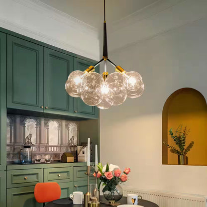 Sarah 3-Light Black Unique Sphere Modern Glass Bubble Chandelier
