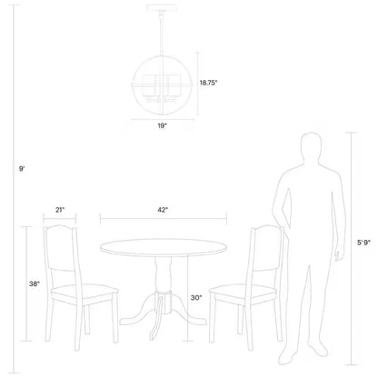 Alturas 3-Light Brushed Nickel Modern Dining Room Hanging Globe Chandelier with Clear Seeded Glass Shades