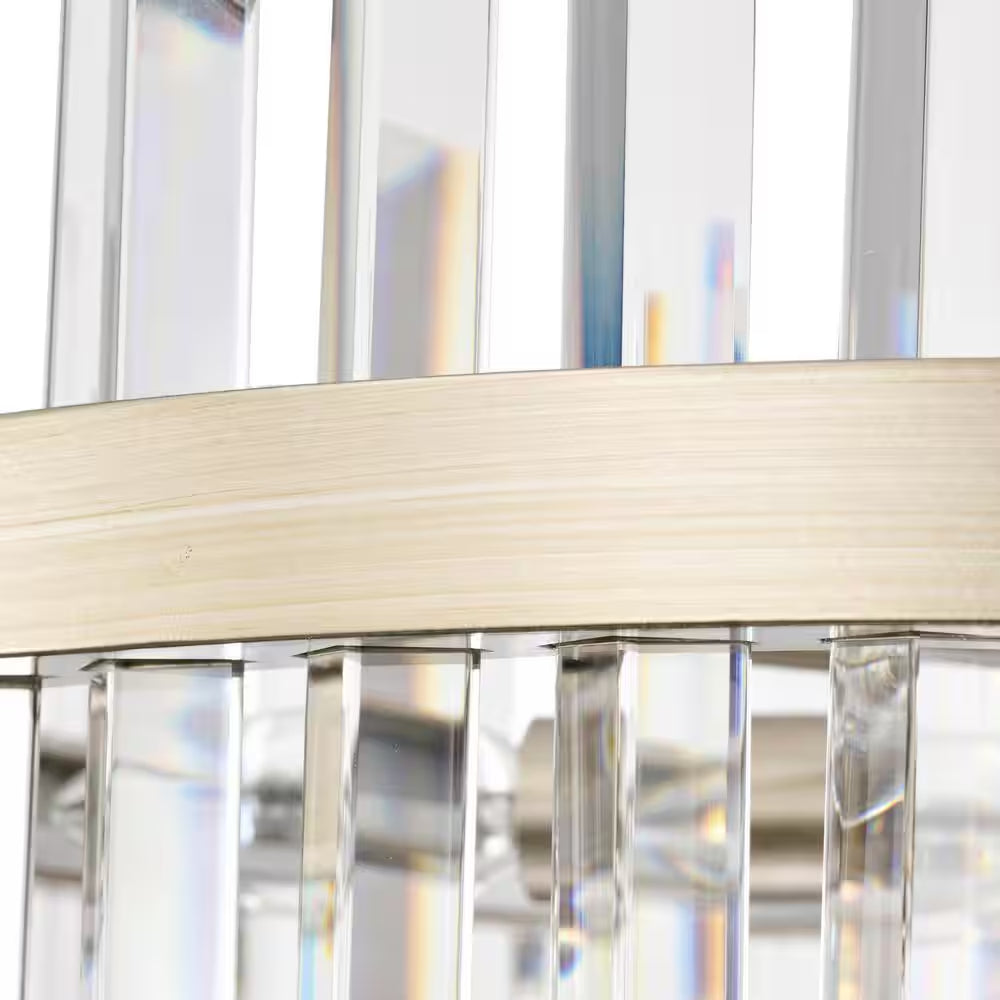 Celina 18.5 In. Brushed Champagne Silver 5-Light Drum Crystal Chandelier