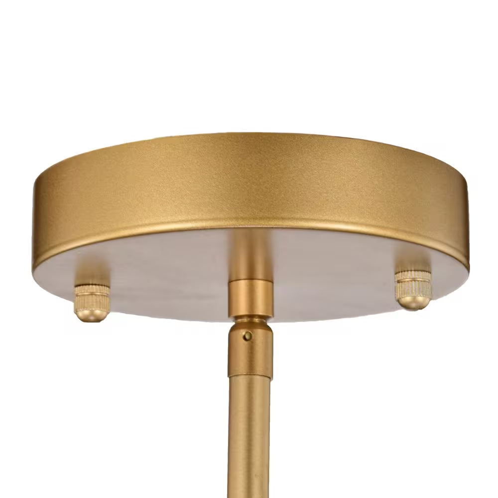 Joli 4-Light Gold Drum Chandelier for Kitchen Island, Dining/Living Room, Bedroom, Foyer, with No Bulbs Included